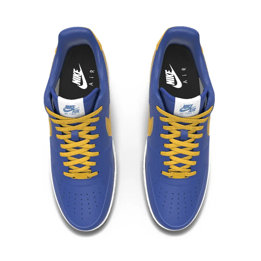 $195 NIB NEW Mens NIKE Air Force 1 Low Premium Blue Leather Custom BB Shoes Asics Winter Running Shoes