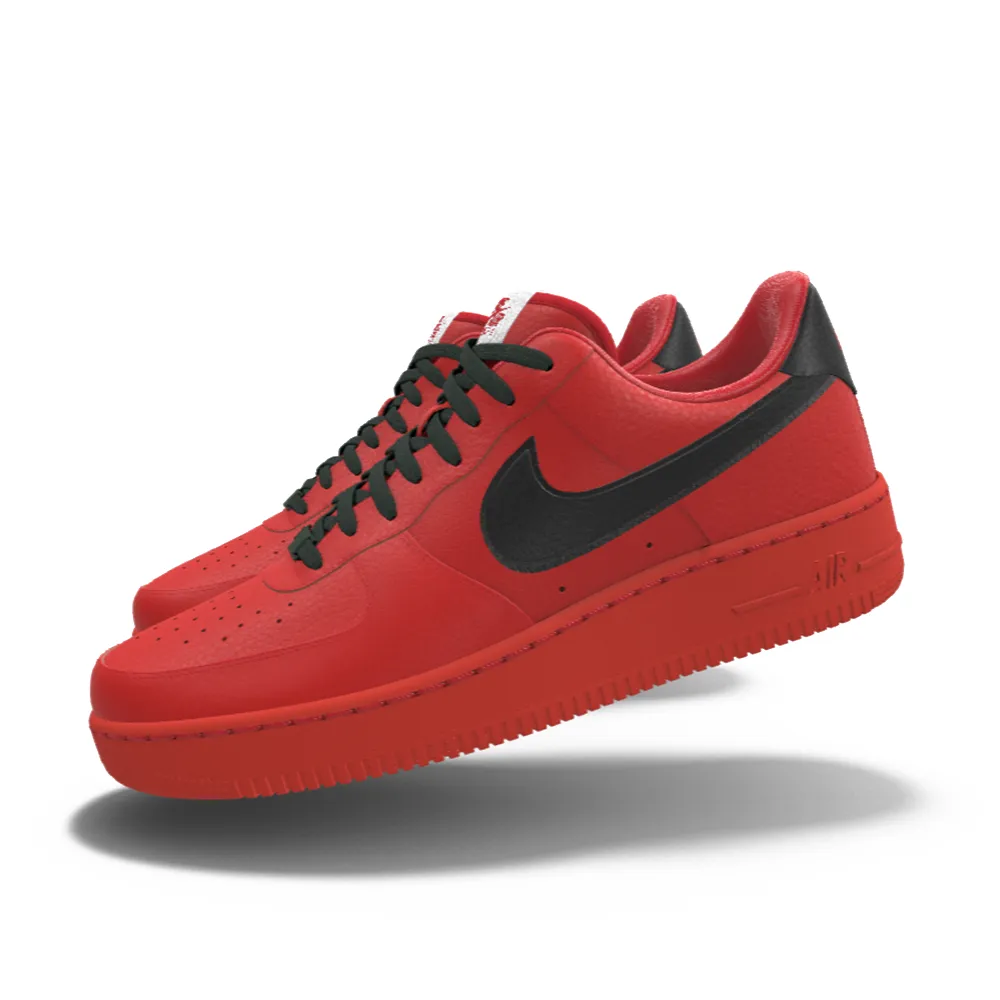 $195 NIB NEW Mens NIKE Air Force 1 Low University Red & Black Custom Leather BB Shoes Asics Split Second 7 Wrestling Shoes