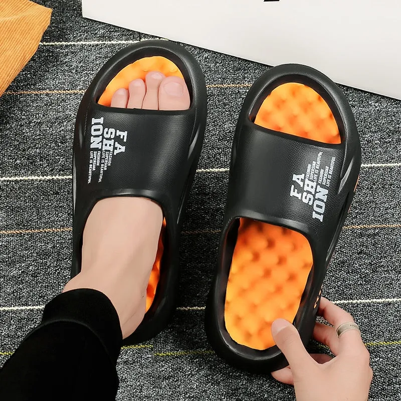 2023 Summer Men Massage Slippers Sides Indoor Outdoor Sandals Beach Casual Shoes Soft Sole Slides Men Flip-flops Men's Sandals Luxury Spa Slippers
