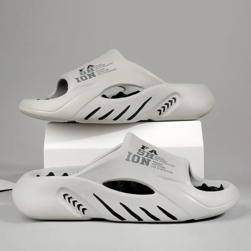 Mets Slippers 2023 Summer Men Massage Slippers Sides Indoor Outdoor Sandals Beach Casual Shoes Soft Sole Slides Men Flip-flops Men's Sandals