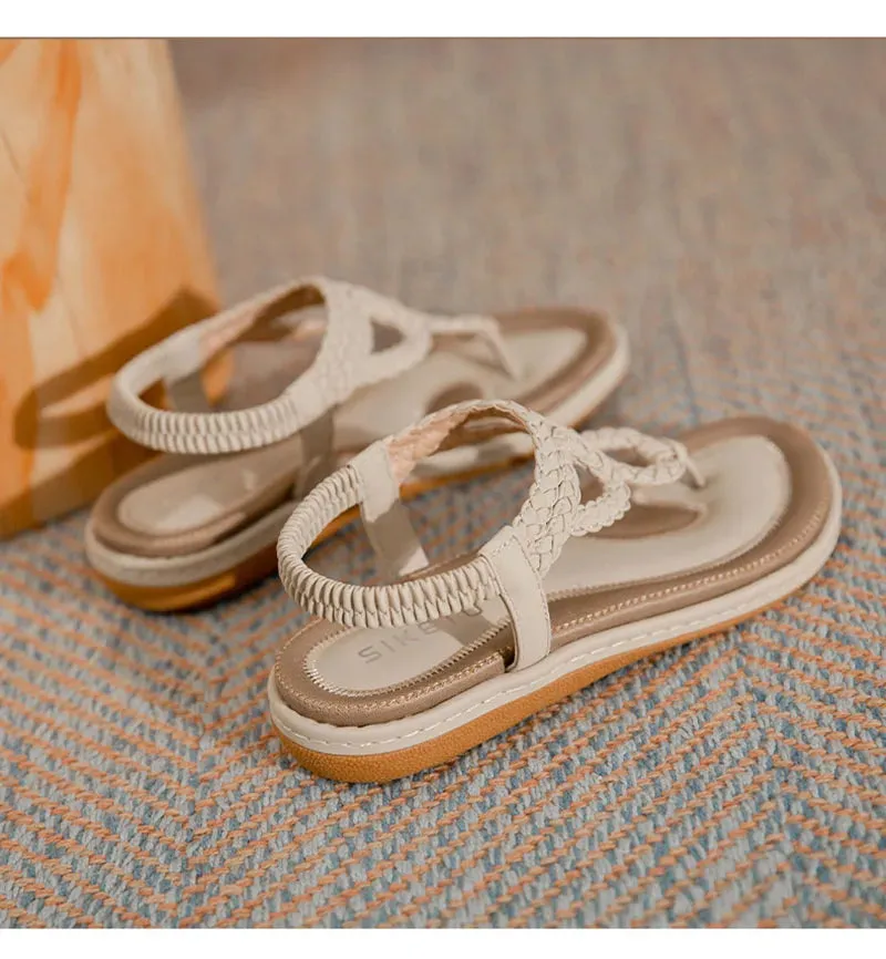 Flip Flops Real Vs Fake 2024 Fashion Summer Shoes Women Flat Sandals Flip Flops Non-slip Summer Ladies Bohemian Shoes Plus Size 42 D082