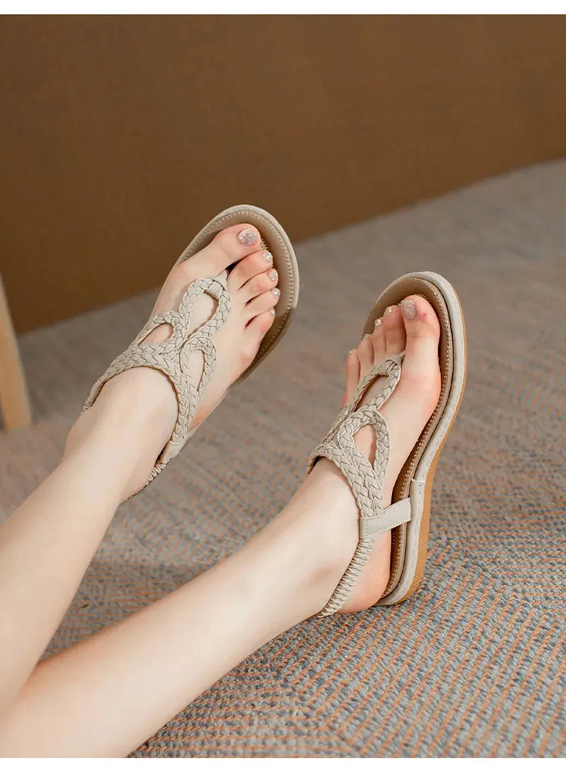 Flip Flops Kadee Ii 2024 Fashion Summer Shoes Women Flat Sandals Flip Flops Non-slip Summer Ladies Bohemian Shoes Plus Size 42 D082