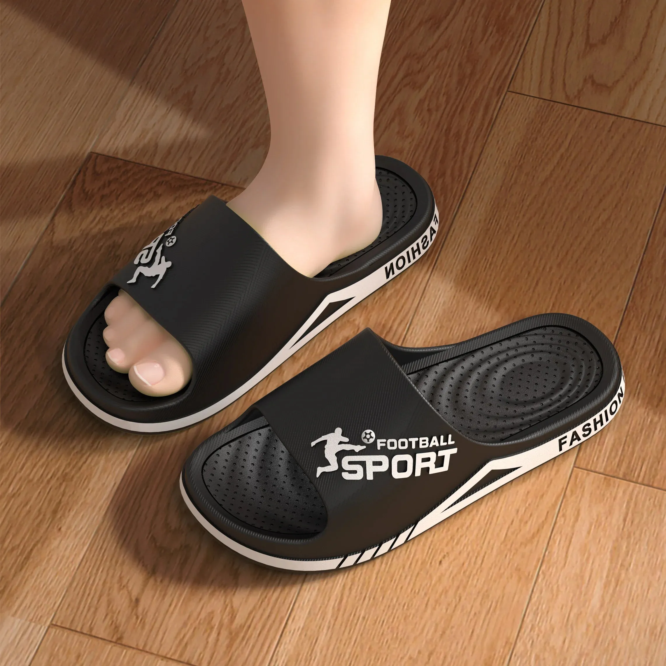 2024 New Men's Slippers Summer EVA Soft Slippers for Male Outdoor Thicken Anti-slip Beach Sandals Bathroom Home Fashion Sandals Omni Heat Slippers