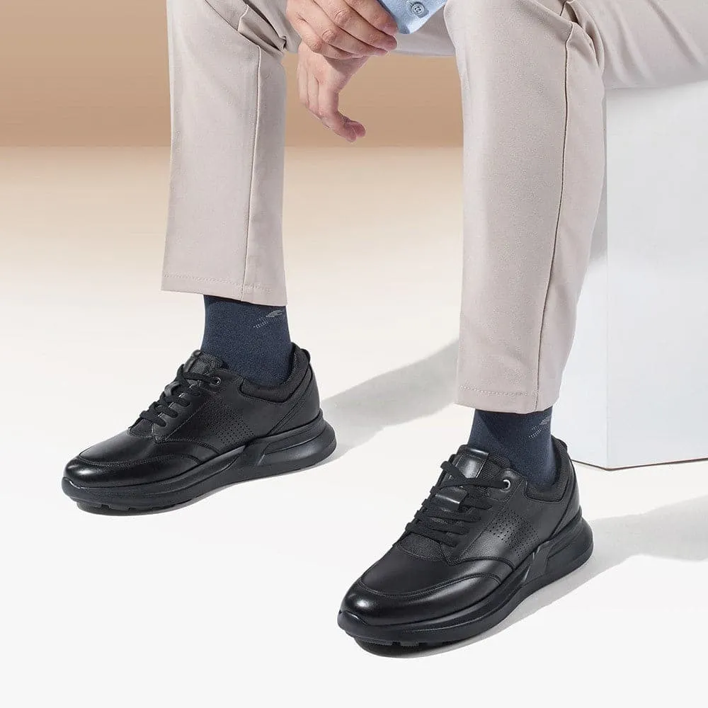 Sneakers Stan Smith 7 CM / 2.76 Inches CMR CHAMARIPA Hidden High Heel Shoes - Black Casual Sneakers for Men - Boost Your Height