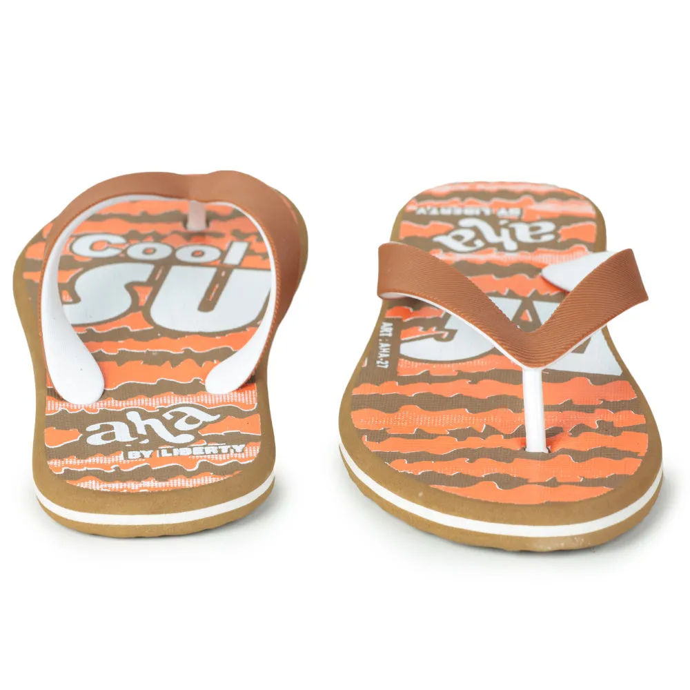 Western Boot Slippers A-HA By Casual Orange Flip-Flops For Men AHA-27 By Liberty