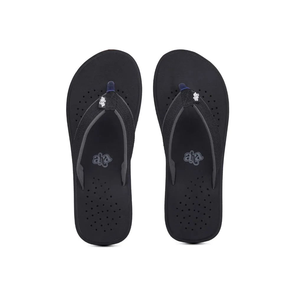 Slippers With Spikes A-HA Casual Black Flip Flop For Men CFL-1 By Liberty