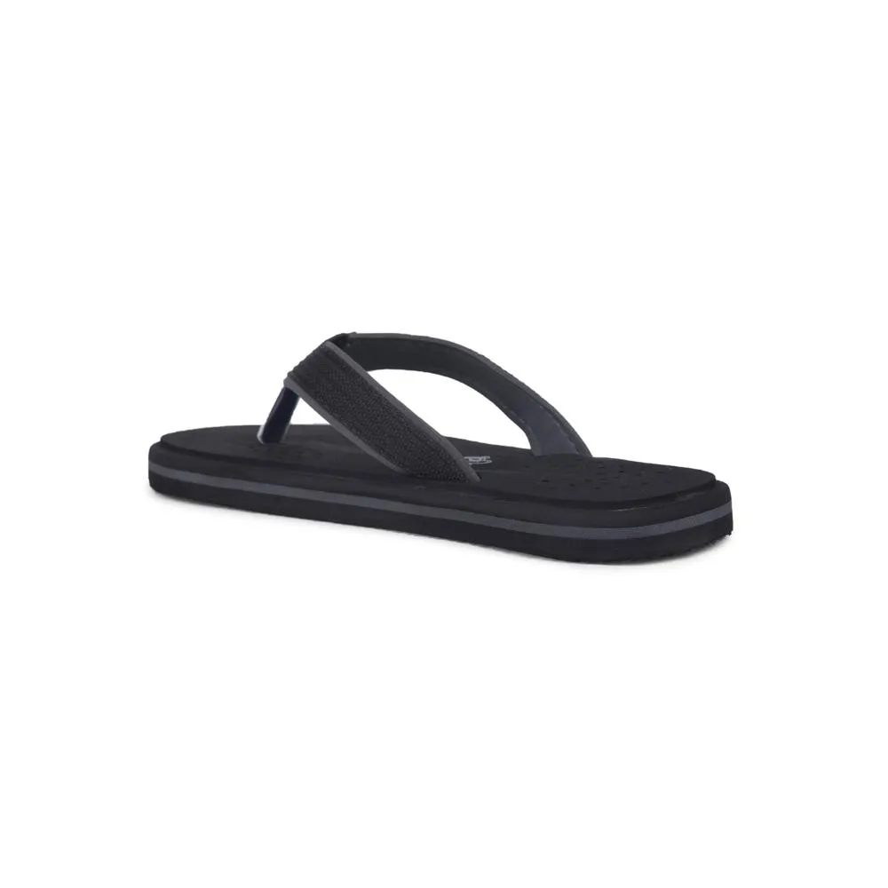 A-HA Casual Black Flip Flop For Men CFL-1 By Liberty Overland Sheepskin Slippers