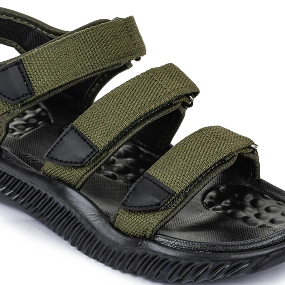 A-HA Casual Olive Green Sandals For Men STAMINA-4E By Liberty Tassman Slippers