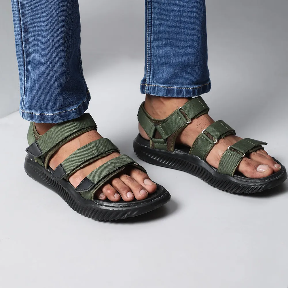 A-HA Casual Olive Green Sandals For Men STAMINA-4E By Liberty Ross Slippers