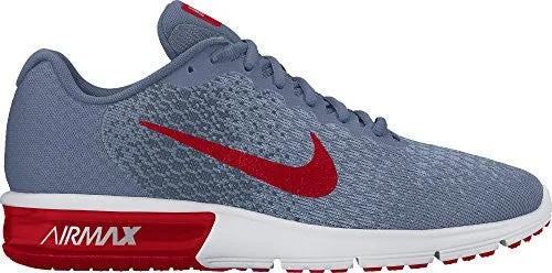 Men's Nike Air Max Sequent 2 Running Shoe Ocean Fog/University Red/Squadron Blue Size 10.5 M US Asics Indoor Squash Shoes