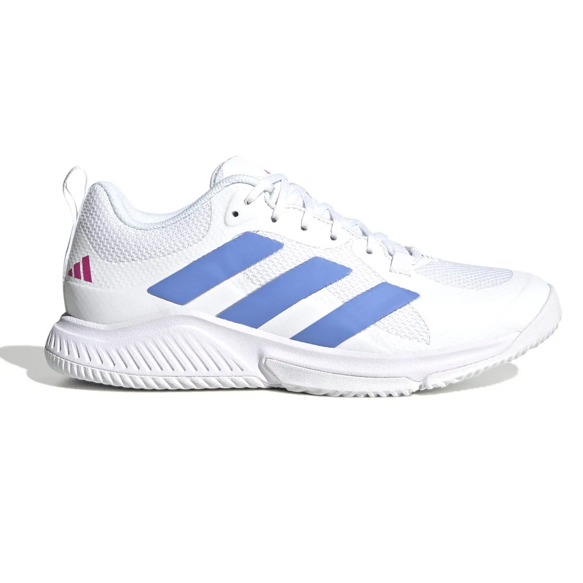 Adidas Court Team Bounce Ladies Indoor Shoe - White/Fuscia Noel Gallagher Adidas Shoes
