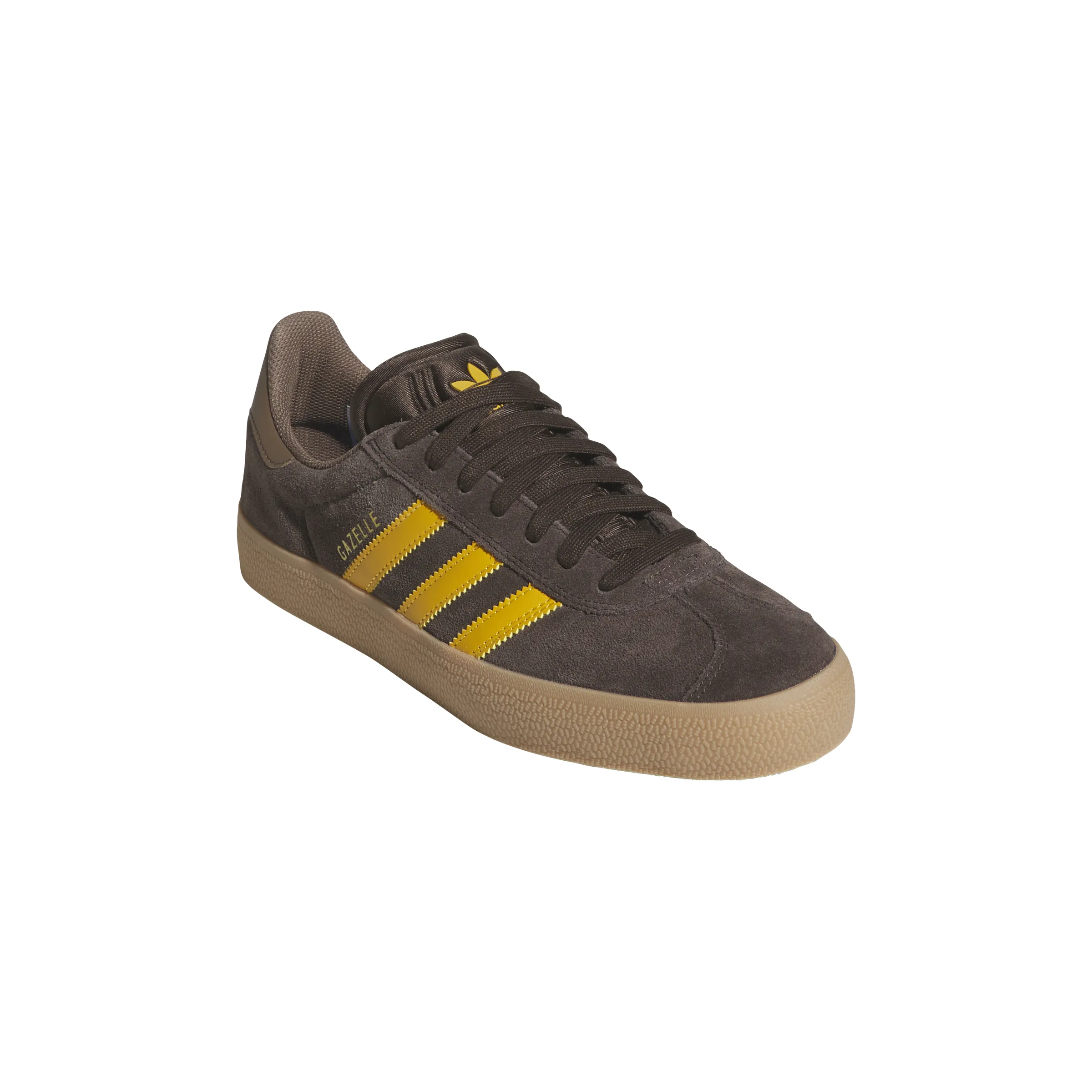 Adidas Gazelle ADV - Dark Brown / Preloved Yellow Adidas Indoor Soccer Shoes Laceless