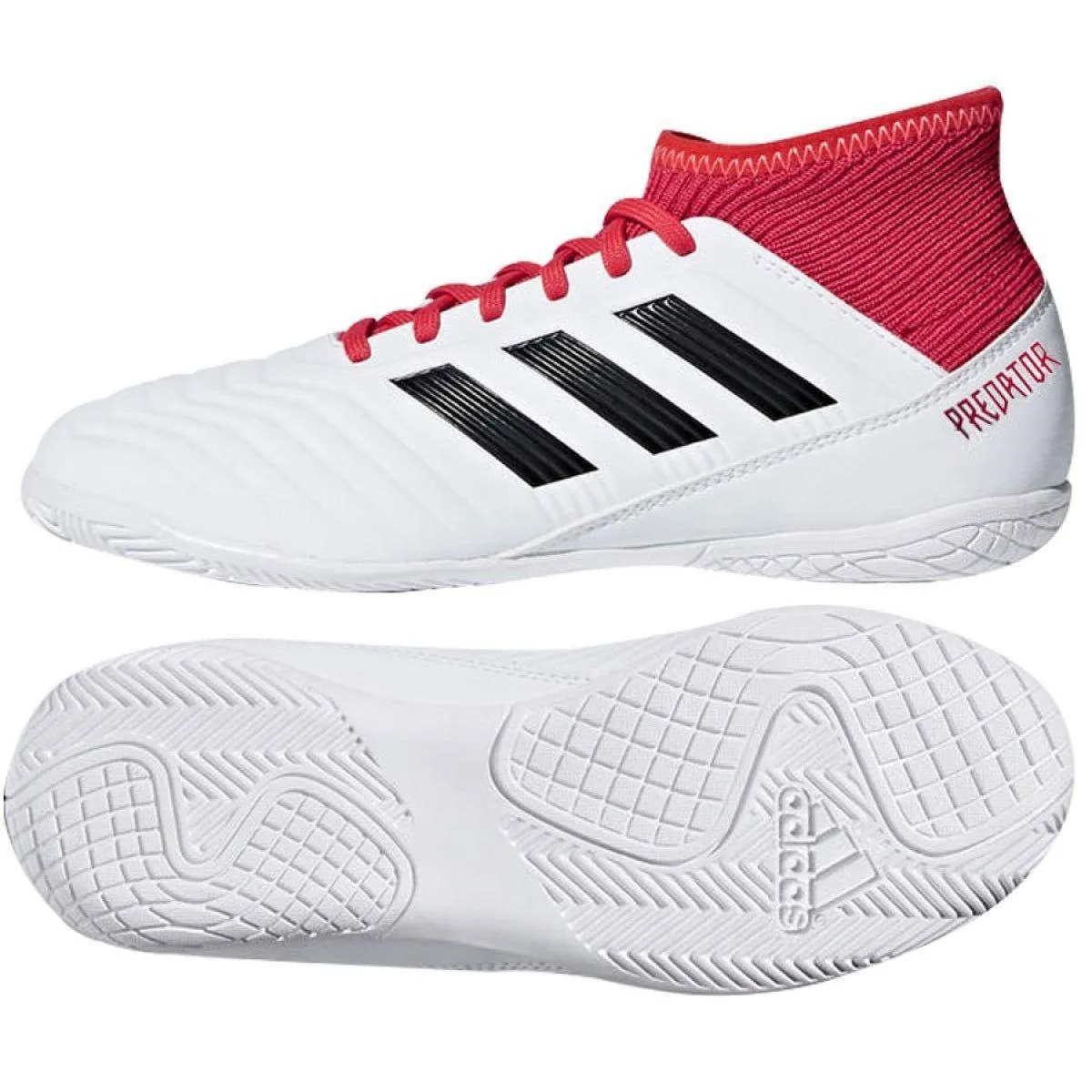 Adidas X Gucci Shoes Adidas Kid's Predator Tango 18.3 Indoor Soccer Shoes - White / Coral Red
