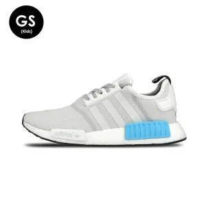 Adidas NMD_R1 Kids White-Bright Cyan Yeezy Adidas Tennis Shoes