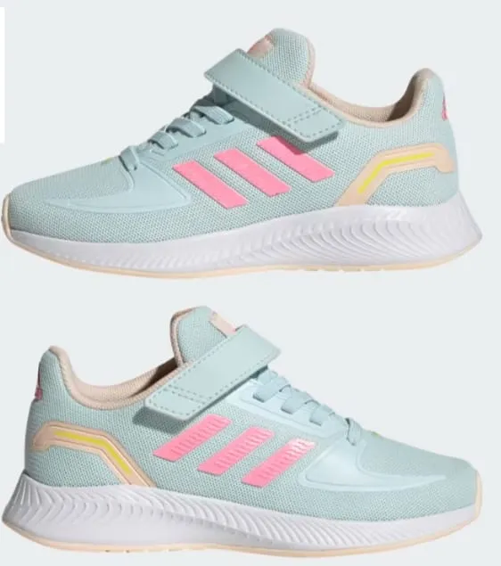 Adidas Dress Shoes Adidas Tensaur Run 2.0 Kids Shoes  Light Blue with Pink Stripes | Original Adidas Pakistan