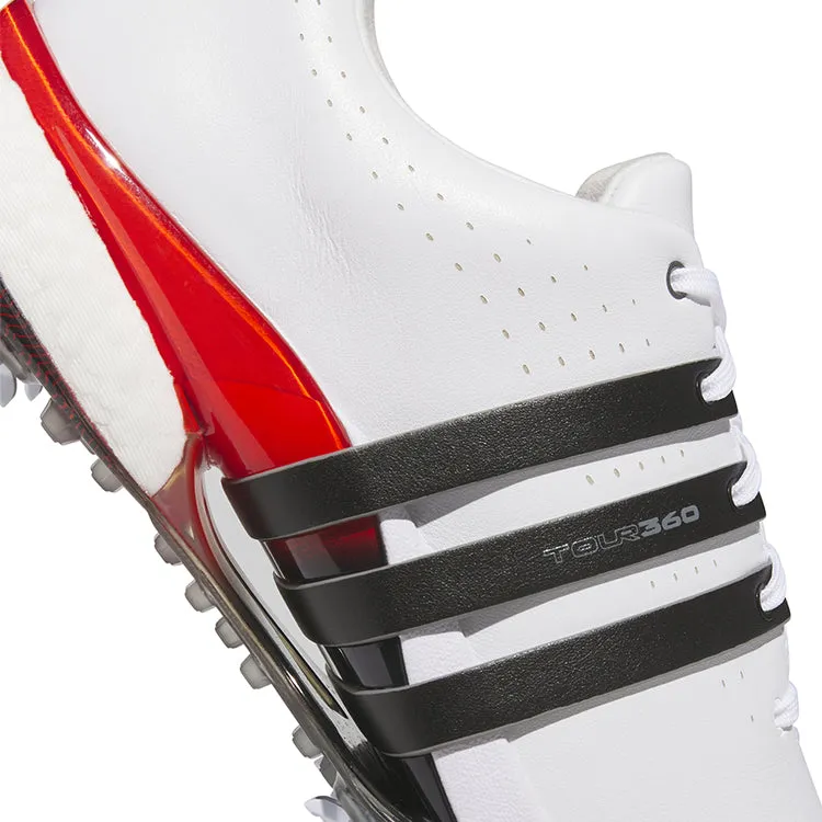 adidas Tour 360 25 Golf Shoes - White/Black/Red Climate Cool Adidas Shoes