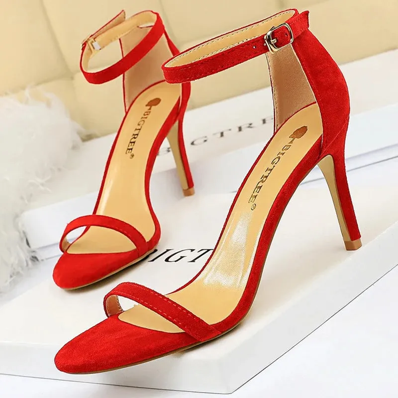 Shoes Pumps Party Shoes Heels 9.5 Cm Women Sandals Ruched Sandals