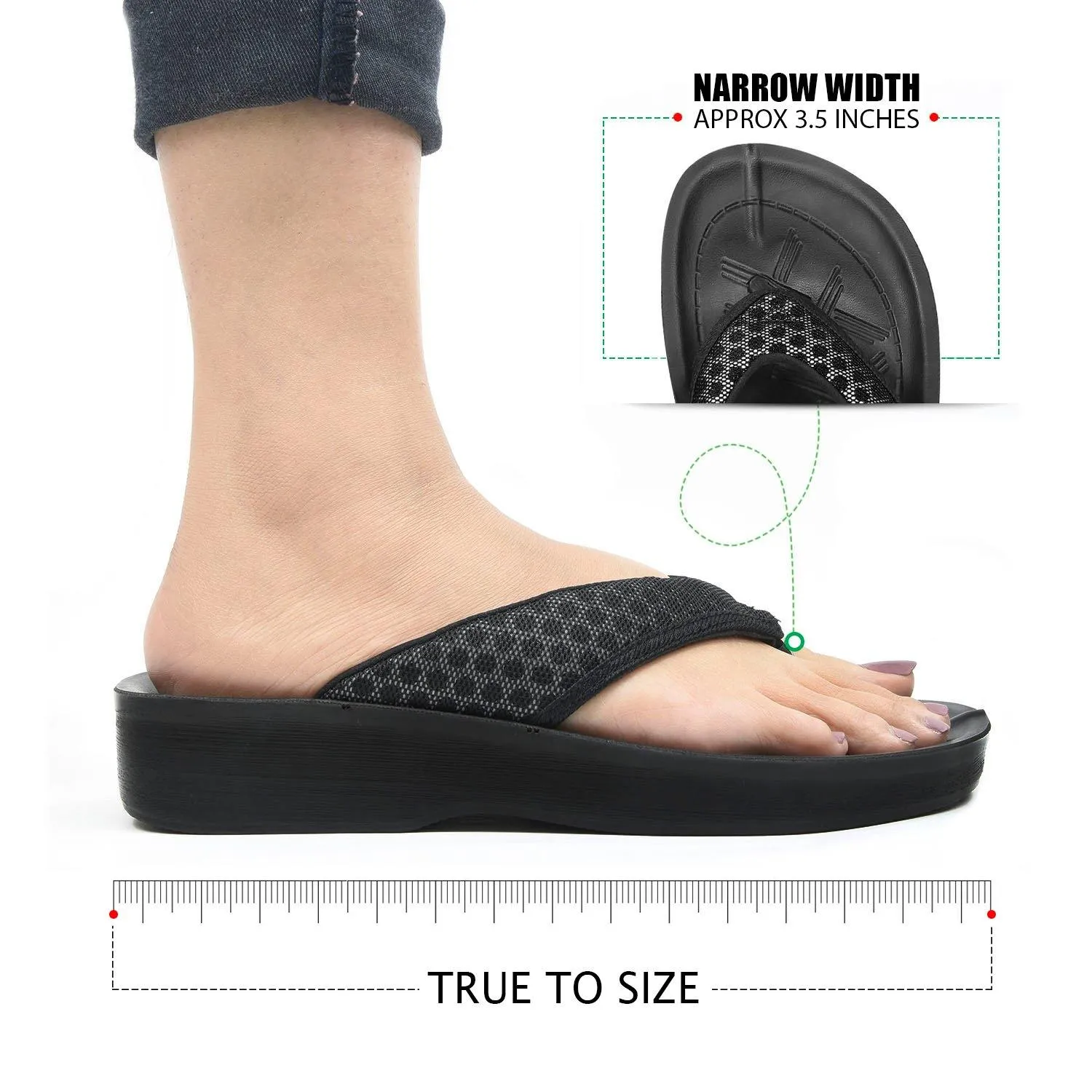 Aerosoft - Chameleon A08C5 Classic Printed Thong Arch Support Summer Comfortable Flip Flops For Women In Style Flip Flops