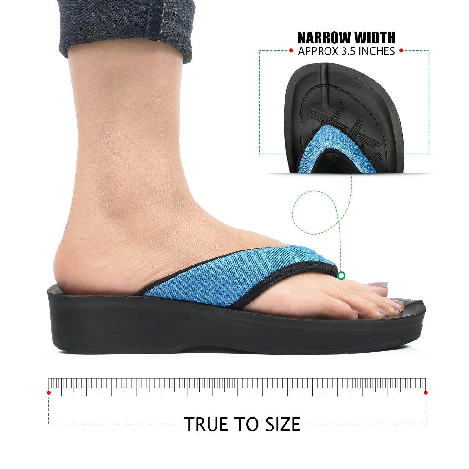 Bamboo Flip Flops From The 70s Aerosoft - Chameleon A08C5 Classic Printed Thong Arch Support Summer Comfortable Flip Flops For Women