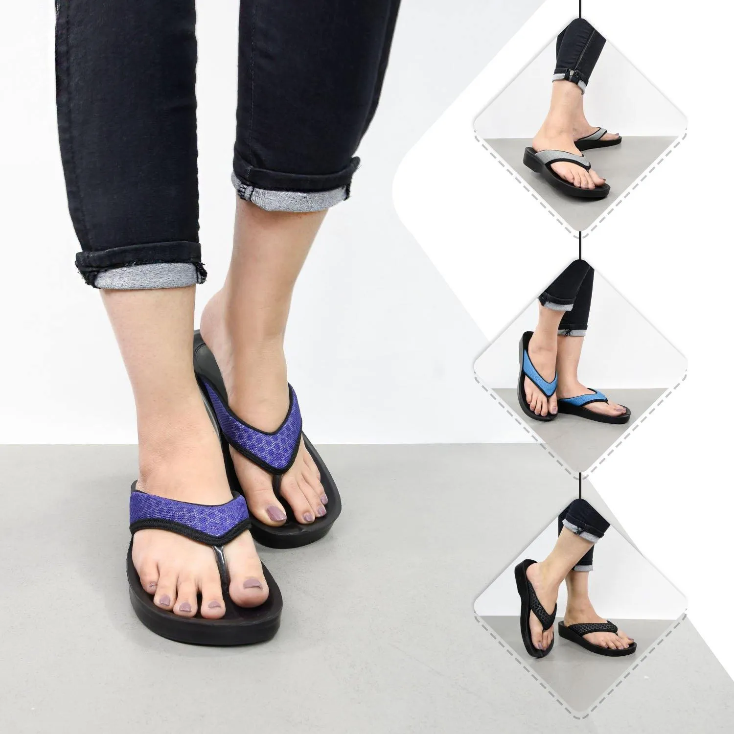 Friends Flip Flops Aerosoft - Chameleon A08C5 Classic Printed Thong Arch Support Summer Comfortable Flip Flops For Women