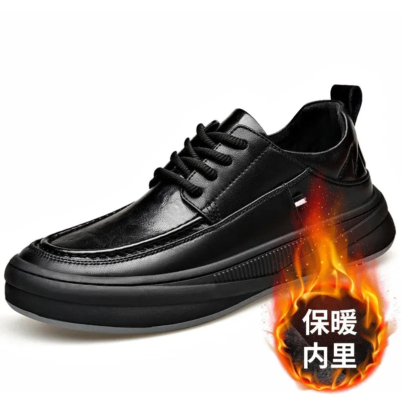 Gucci Penny Loafers Aidase mens outfits Autumn Winter Cow Leather Loafers for Men Fashion Casual New Designer Warm Cotton Shoes Male Black Lace Dress Shoes Man