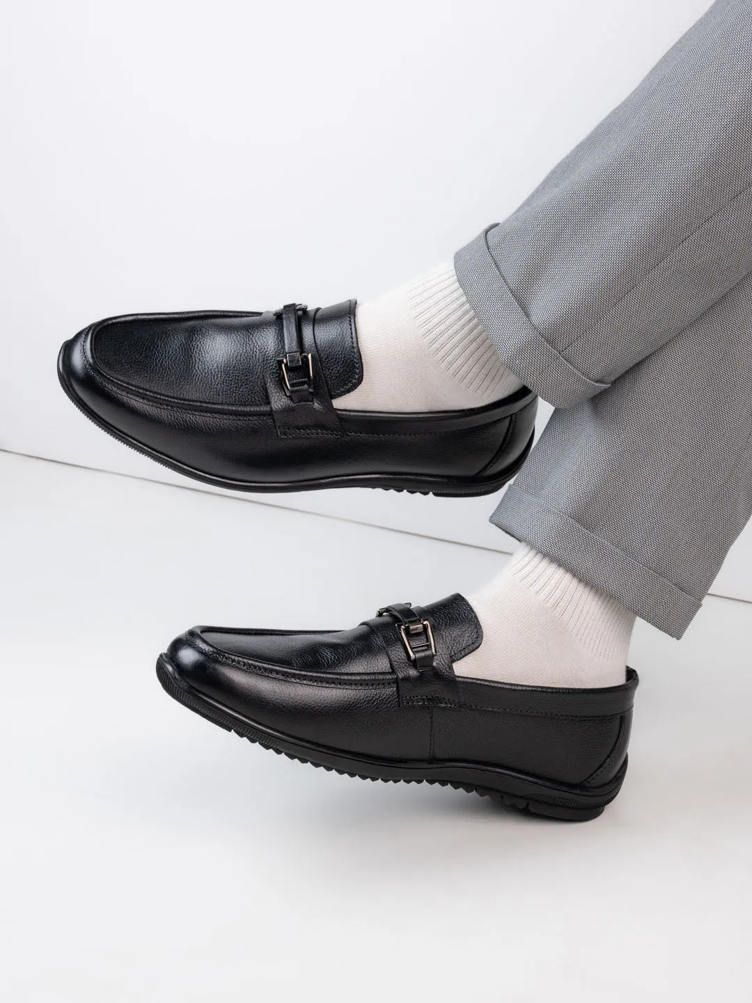 Penny Loafers Black Alberto Torresi Genuine Leather Filter Your Pain Rubber Sole Loafers