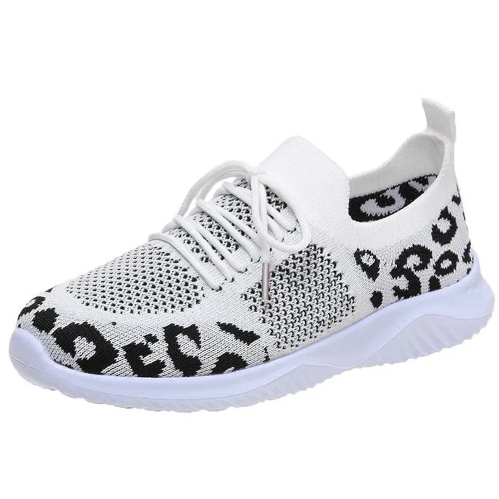 Betterthy 2024 NewWomen's Leopard Print Wedge Mesh Casual Sports Shoes Nike Sneakers On Clearance
