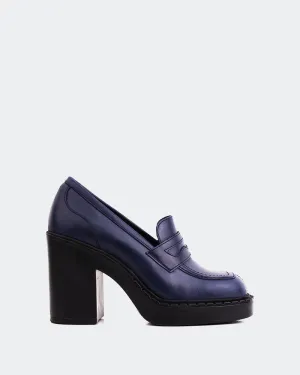Chunky Loafers With Tights Allington Navy Leather