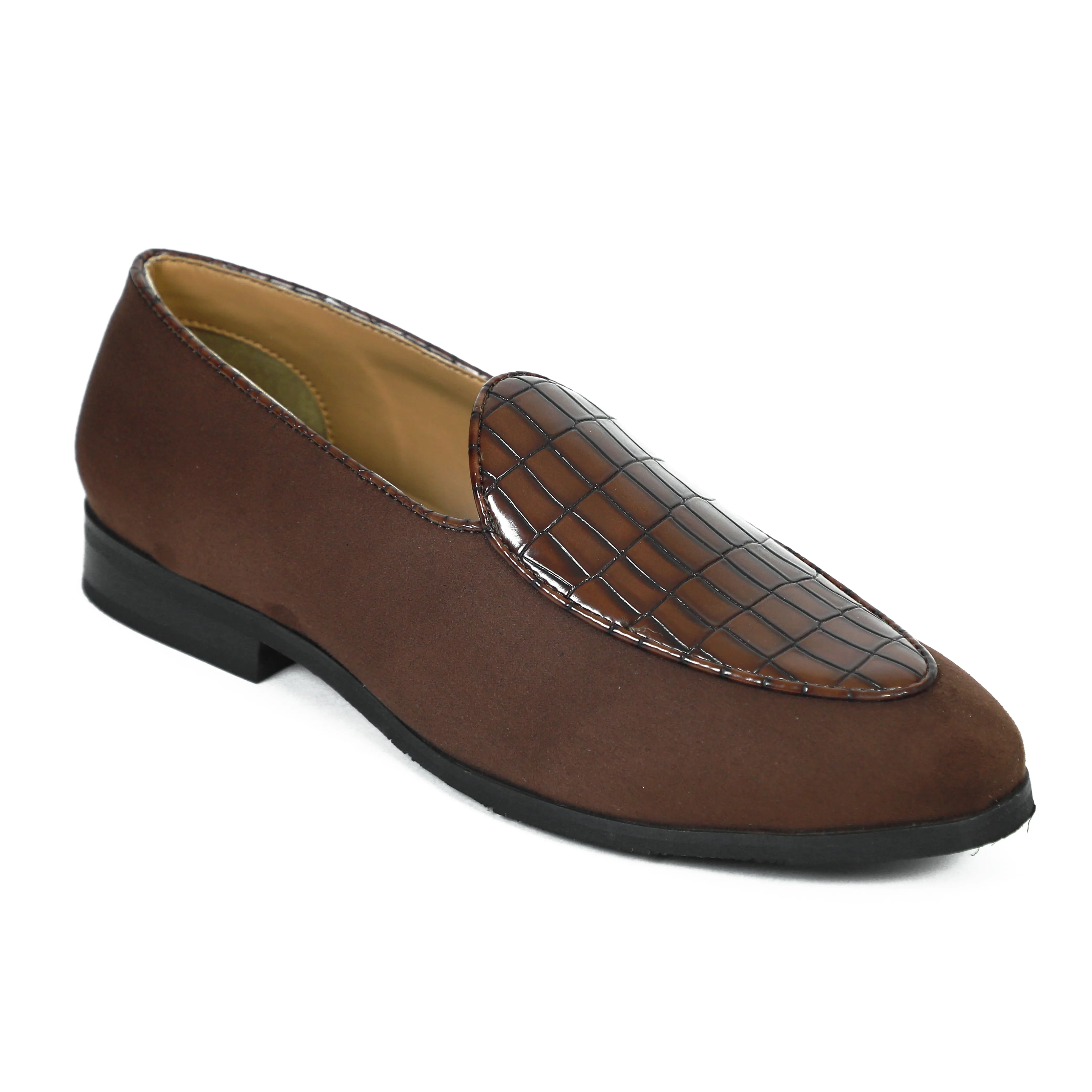 NICHE Zemba Brown Suede Croco Loafers Johnston And Murphy Slip On Loafers