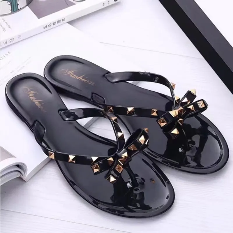 Amozae  Summer Flip Flops Women Slide Sandals Crystal Bling Beach Slippers Casual Shoes For Women Light Wedges Platform Slippers Elastic Flip Flops