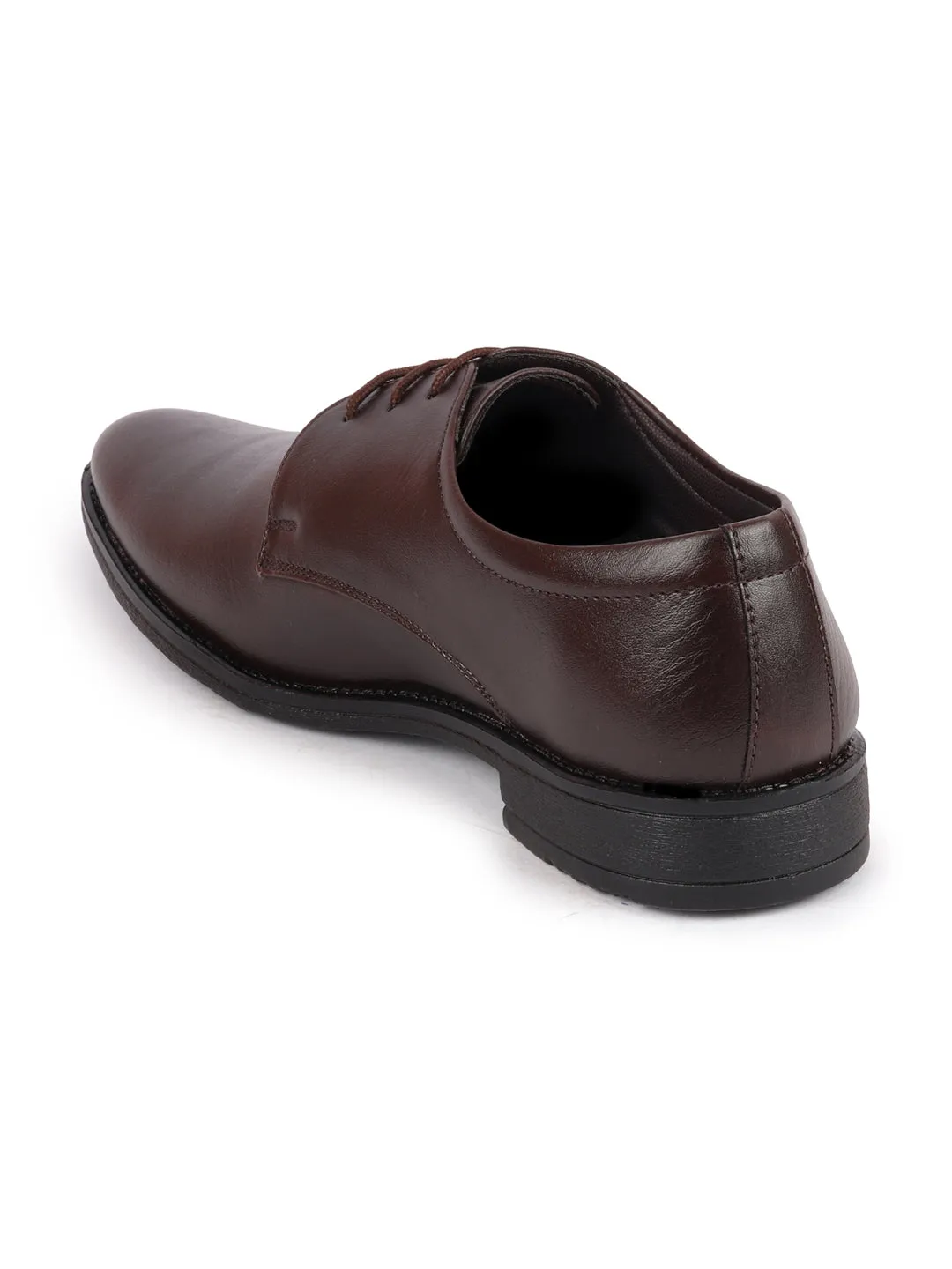 Men Brown Formal Office Work Lace Up Derby Shoes Best Work Boots For Excavation