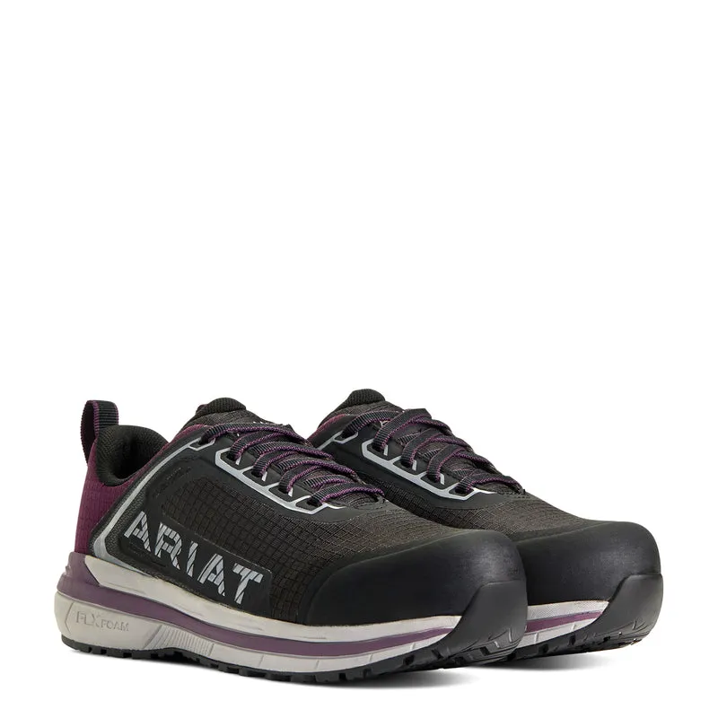 Best Work Boots For Ingrown Toenails 'Ariat' Women's Outpace Shift EH Comp Toe - Black / Shadow Purple