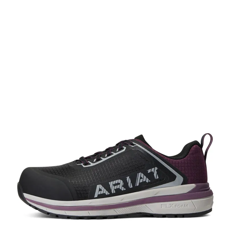 Best Work Boots For Wet Conditions 'Ariat' Women's Outpace Shift EH Comp Toe - Black / Shadow Purple