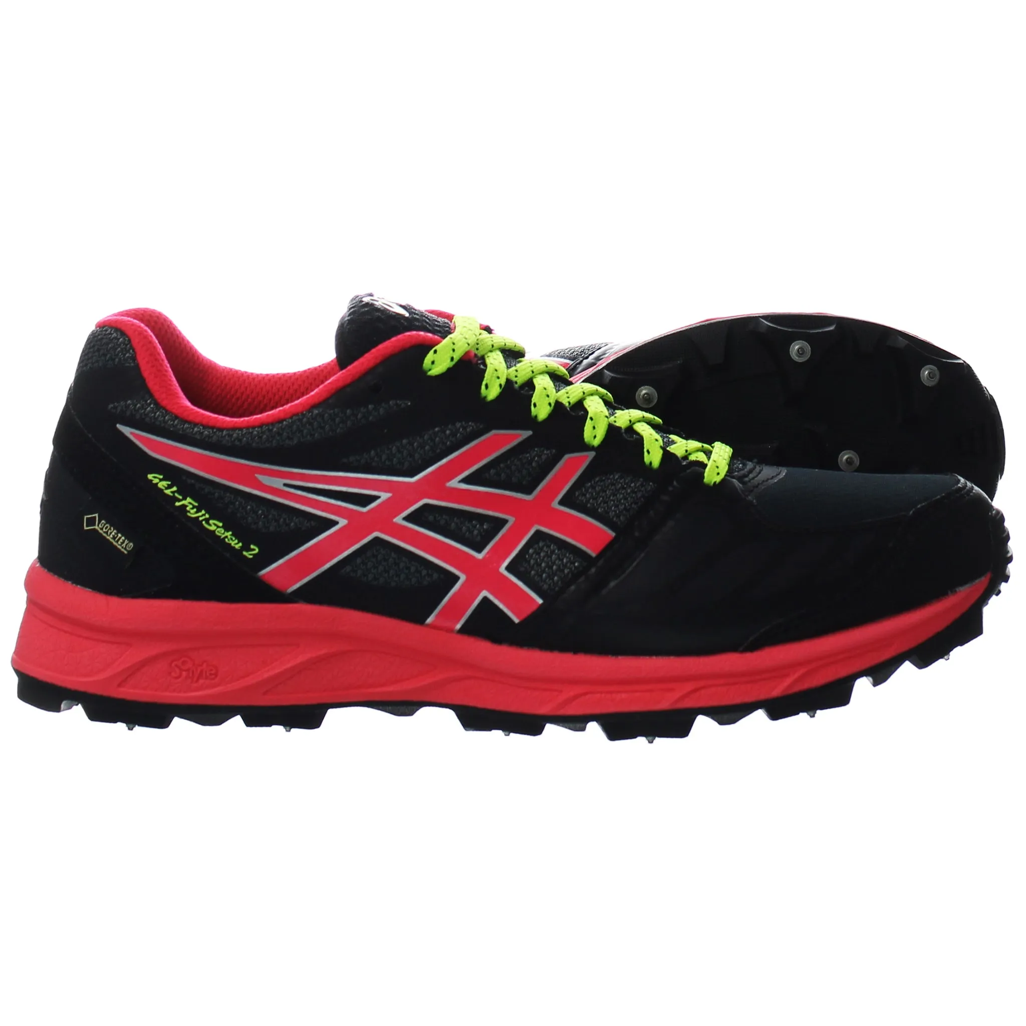 Ff Blast Asics Shoes Asics Gel-FujiSetsu 2 G-TX Womens Black/Pink Running Trainers