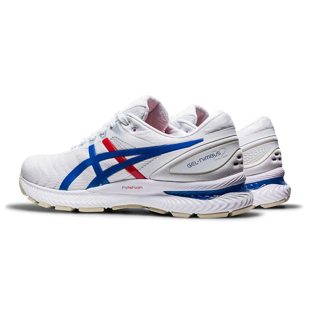 Asics Gel Nimbus 22 Retro Tokyo White Blue Mens Running Shoes First Asics Shoe