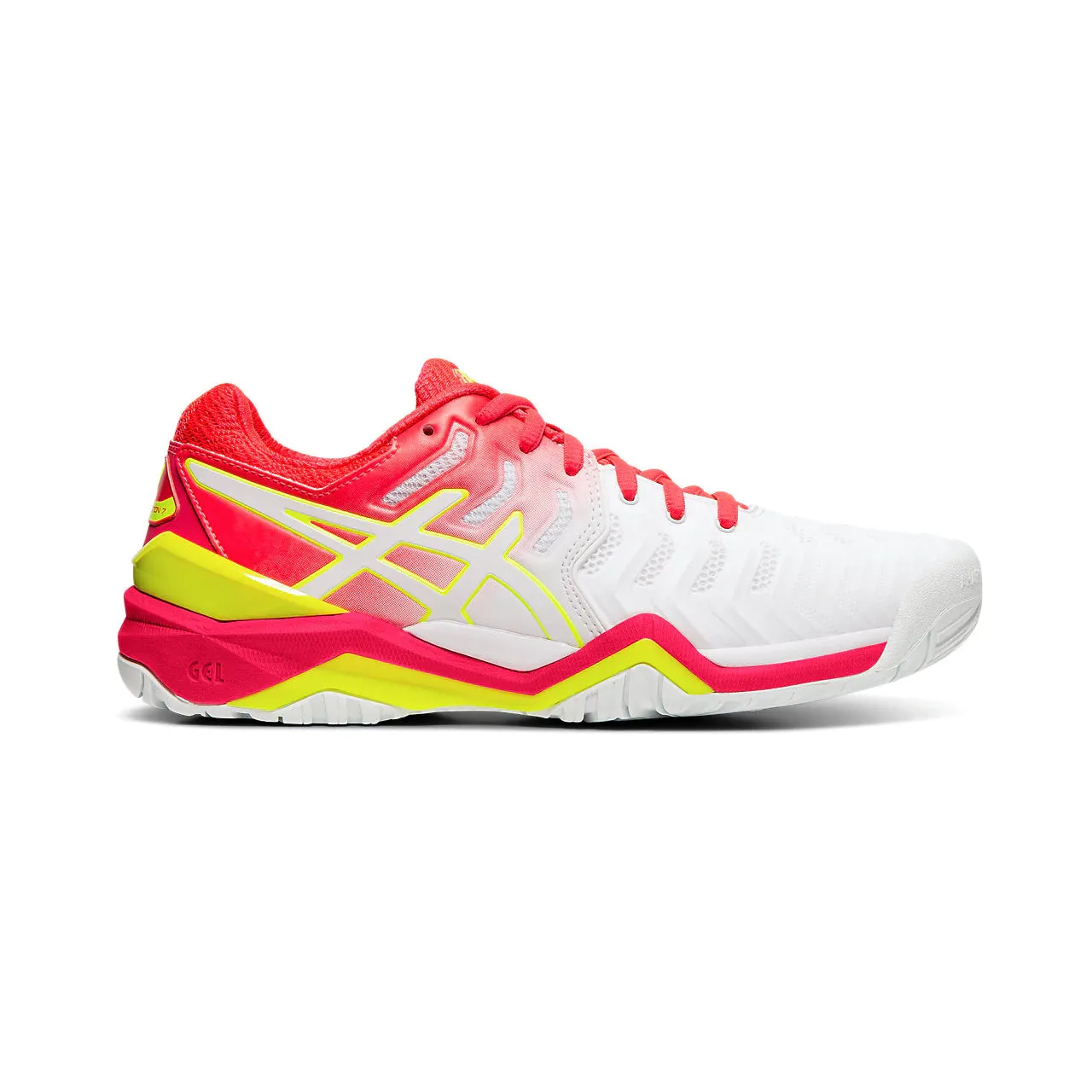 Asics Gel Resolution 7 White Pink Yellow Womens Tennis Shoes Asics Gel Excite Trail 2 Running Shoes