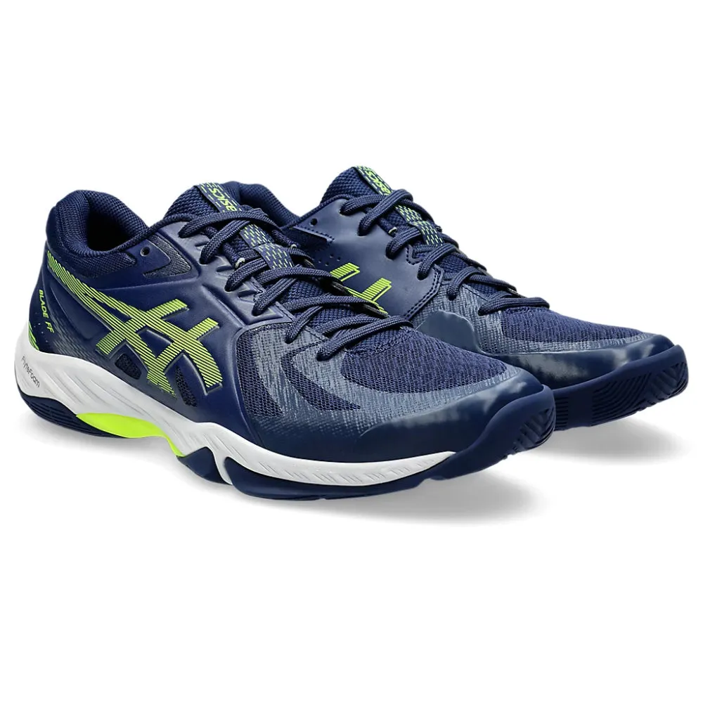 Asics Gel Mission Walking Shoes ASICS Men's Blade FF Badminton Shoe (Blue Expanse/Safety Yellow)