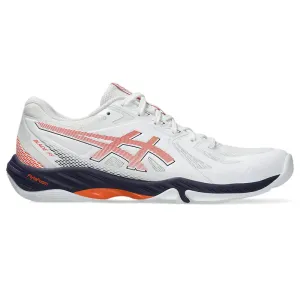 Asics Upcourt 6 Indoor Shoes ASICS Men's Blade FF Badminton Shoe (White/Novak Orange)