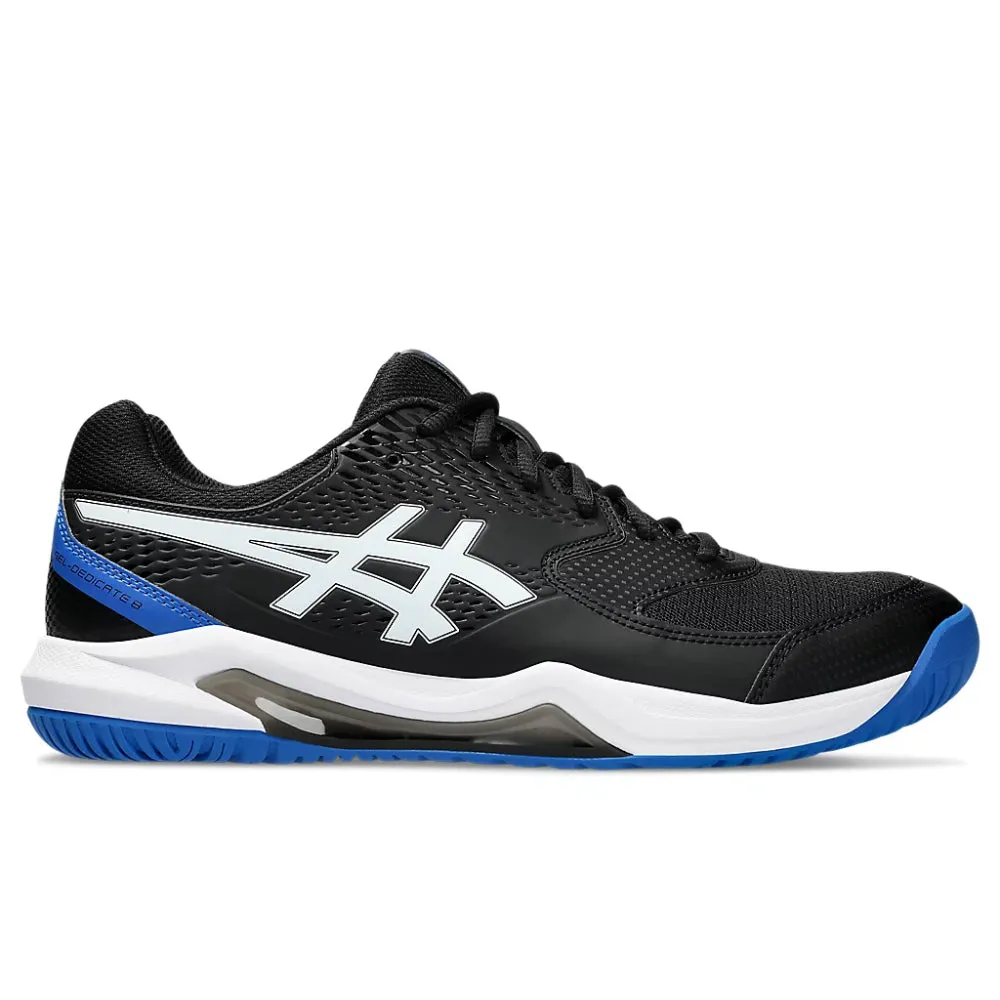 ASICS Men's Gel-Dedicate 8 Tennis Shoe (Black/Tuna Blue) Asics Shoes Flat Feet