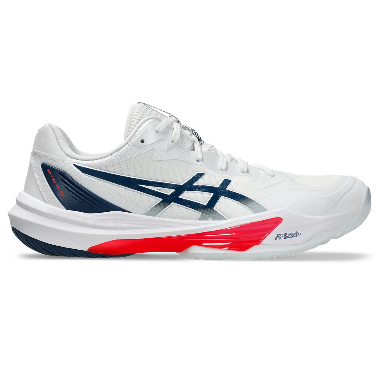 Asics Men's Sky Elite FF 3 Indoor Court Shoes AW25 White Mako Blue Asics Japan