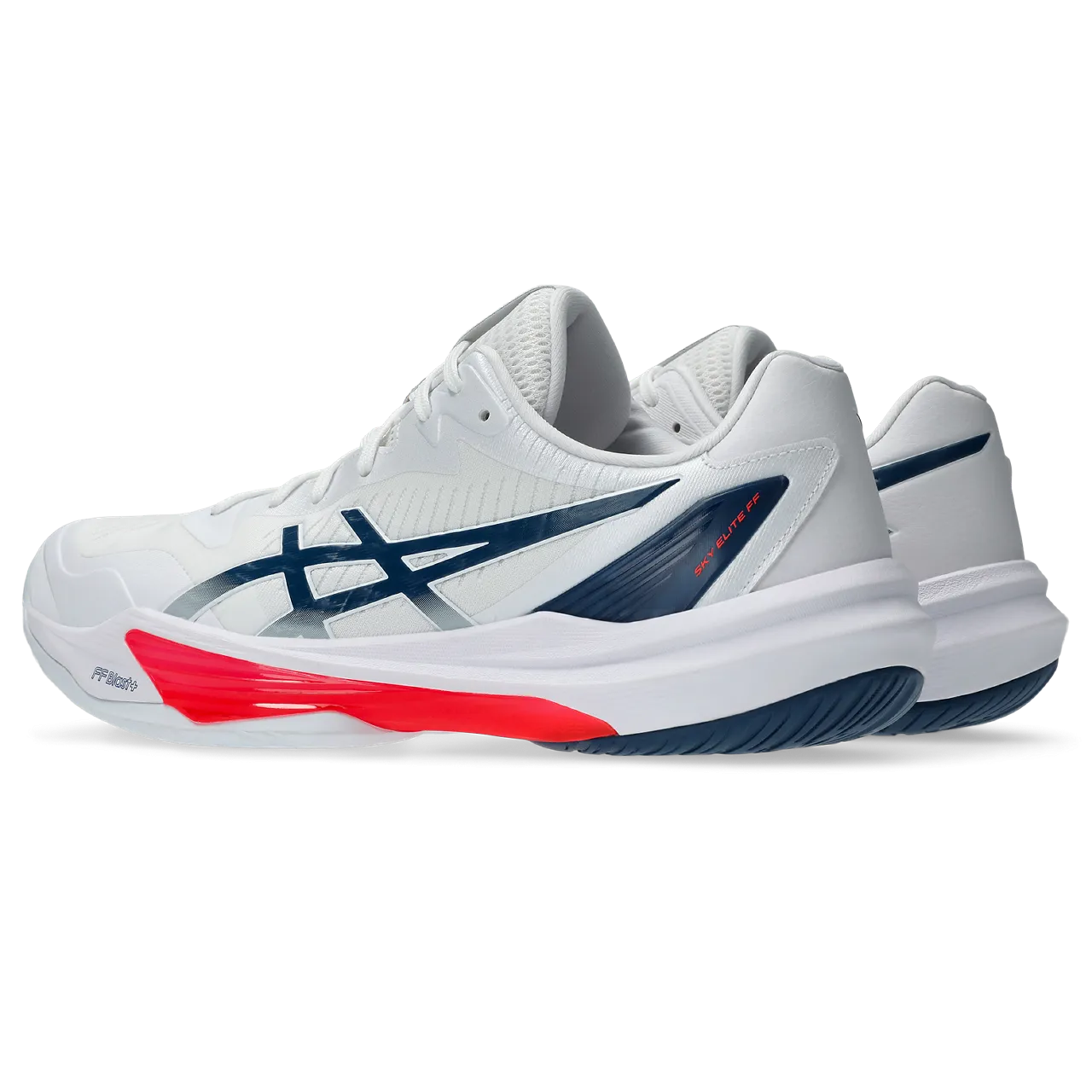 Asics Men's Sky Elite FF 3 Indoor Court Shoes AW25 White Mako Blue Asic Gel Running Shoes