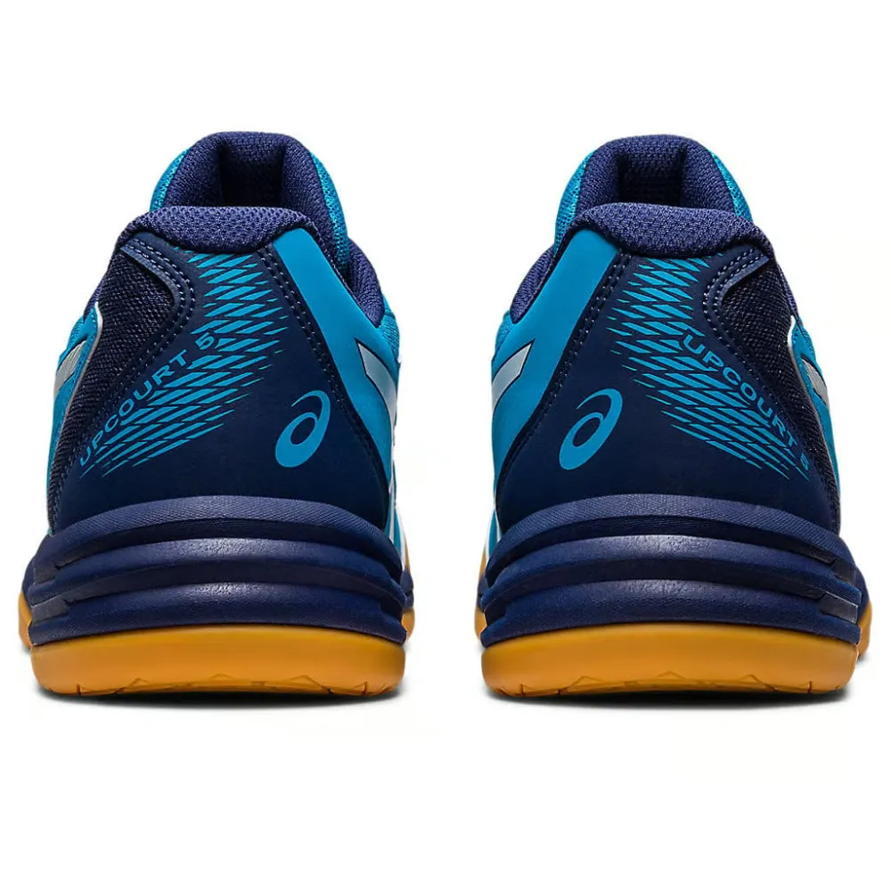 ASICS Men's Upcourt 5 Badminton Shoe (Island Blue/White) Asics Tennis Shoes Gel Challenger