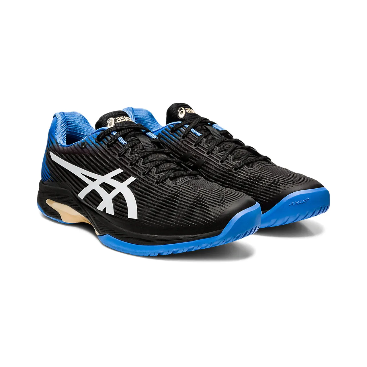 Asics Solution Speed FF Black Blue Mens Tennis Shoes Best Deals On Asics Shoes