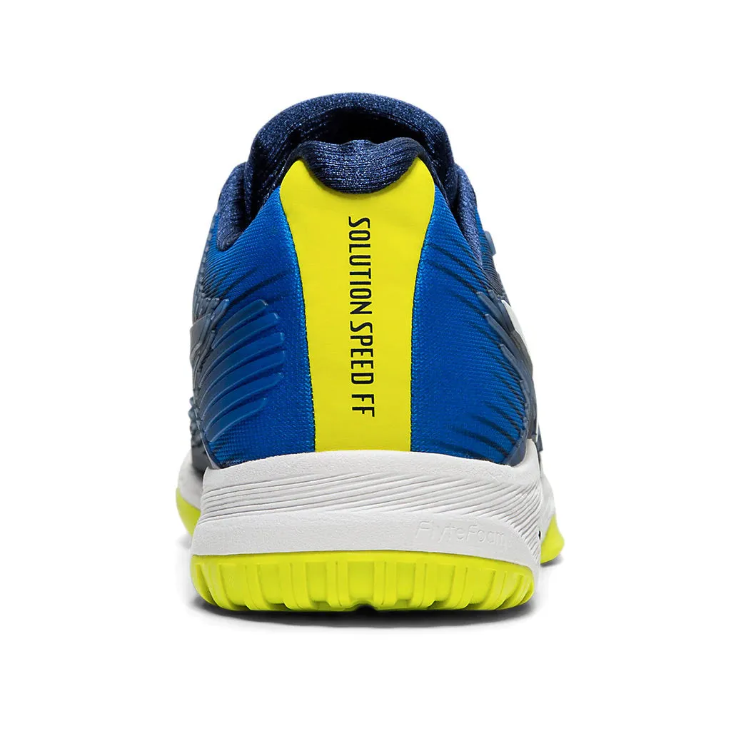 Asics Sports Running Shoes Asics Solution Speed FF Navy White Mens Tennis Shoes