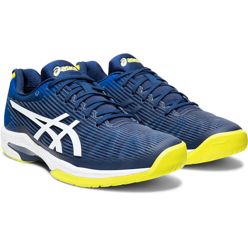 Asics Volleyball Shoes Sky Elite Asics Solution Speed FF Navy White Mens Tennis Shoes