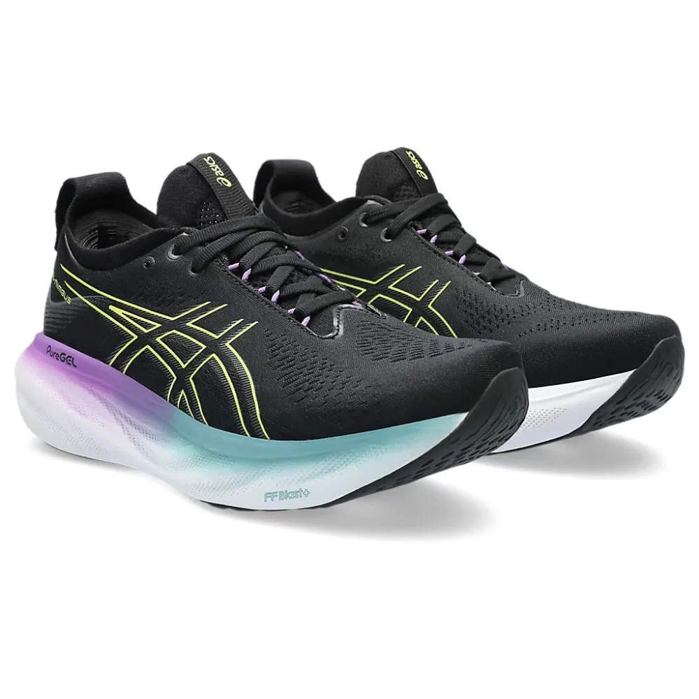 ASICS Women's Gel-Nimbus 25 Running Shoe (Black/Glow Yellow) Best Asics Shoe For Supination