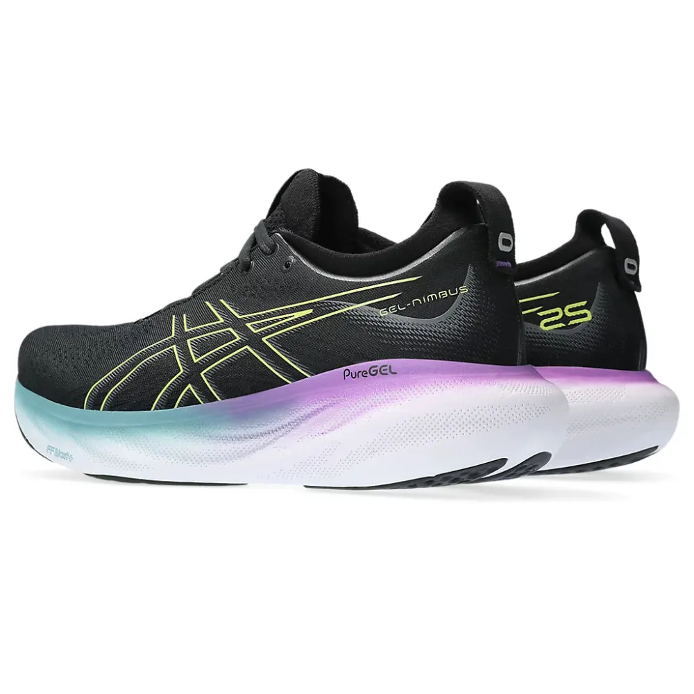 Asics Extra Wide Tennis Shoes ASICS Women's Gel-Nimbus 25 Running Shoe (Black/Glow Yellow)
