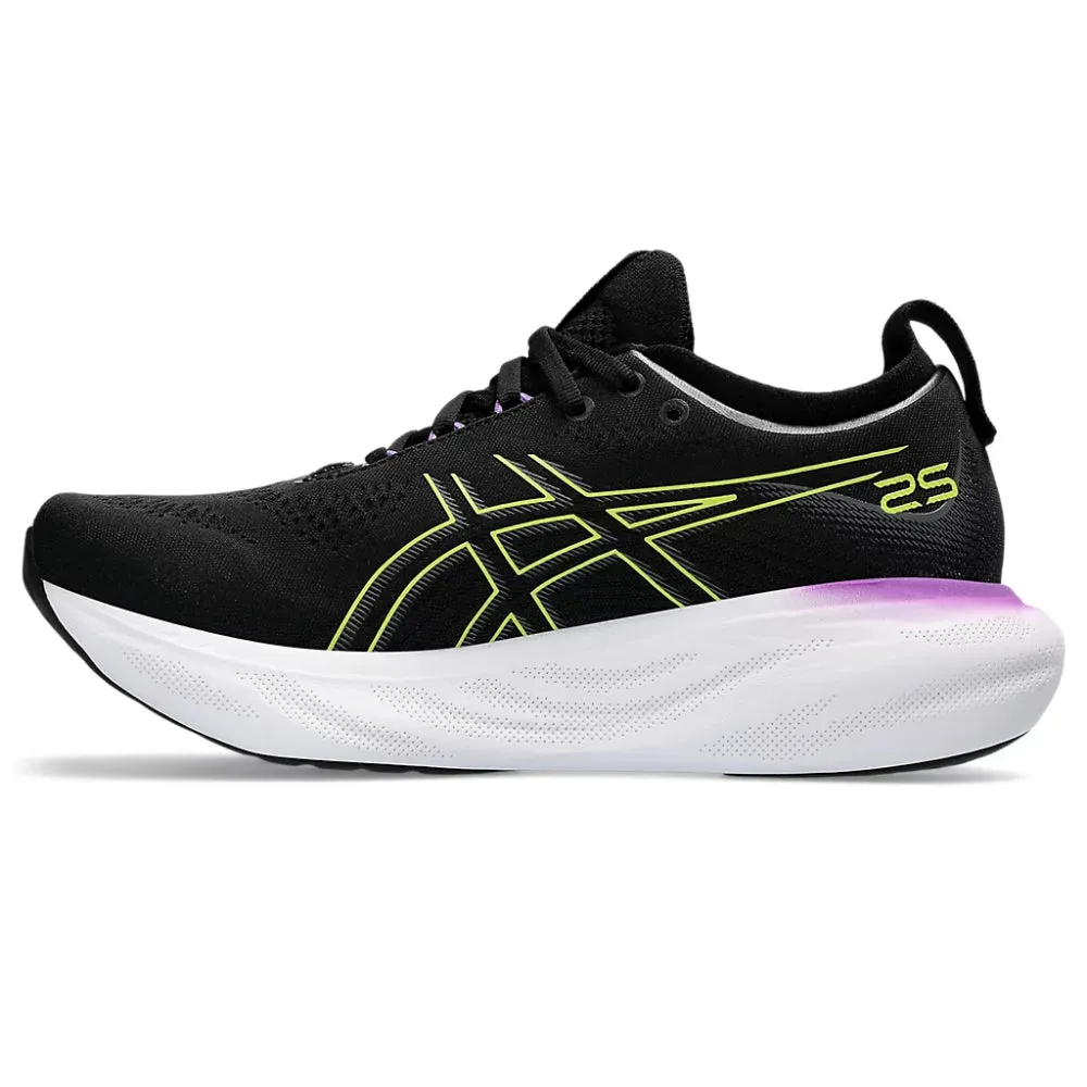 ASICS Women's Gel-Nimbus 25 Running Shoe (Black/Glow Yellow) Asics New York City Marathon Shoes