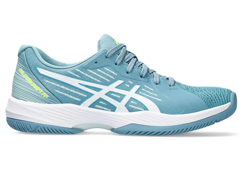 Asics Gel-upcourt 3 Volleyball Shoes Asics Women's SOLUTION SWIFT FF Tennis Shoes in Gris Blue/White