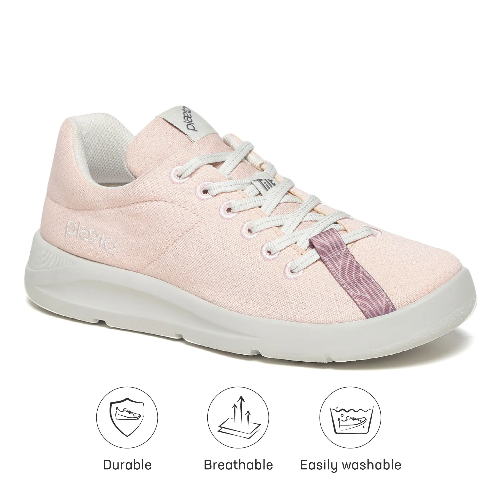 Aura Sports Shoes For Women - Pink / Grey Best Extra Wide Work Boots